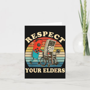 Respect Your Elders Retro Gaming Funny Gamer Contr Card