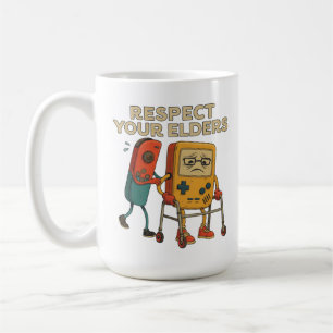 Respect Your Elders Retro Gaming Funny Gamer Contr Coffee Mug