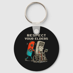 Respect Your Elders Retro Gaming Funny Gamer Contr Key Ring