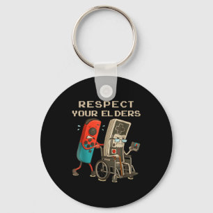 Respect Your Elders Retro Gaming Funny Gamer Contr Key Ring