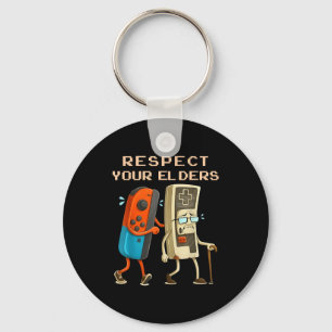 Respect Your Elders Retro Gaming Funny Gamer Contr Key Ring