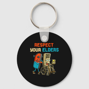 Respect Your Elders Retro Gaming Funny Gamer Contr Key Ring
