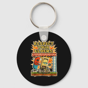 Respect Your Elders Retro Gaming Funny Gamer Contr Key Ring