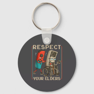 Respect Your Elders Retro Gaming Funny Gamer Contr Key Ring