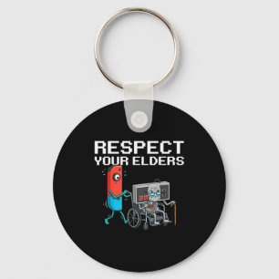 Respect Your Elders Retro Gaming Funny Gamer Contr Key Ring