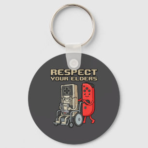 Respect Your Elders Retro Gaming Funny Gamer Contr Key Ring