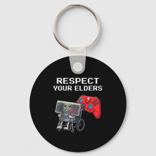 Respect Your Elders Retro Gaming Funny Gamer Contr Key Ring