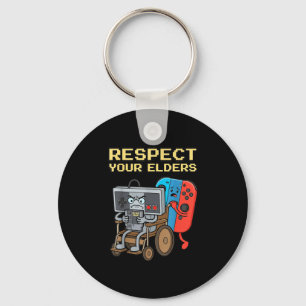 Respect Your Elders Retro Gaming Funny Gamer Contr Key Ring