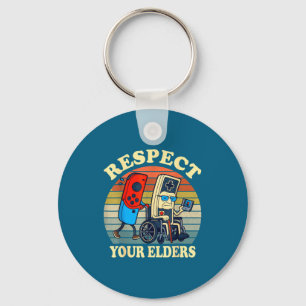 Respect Your Elders Retro Gaming Funny Gamer Contr Key Ring