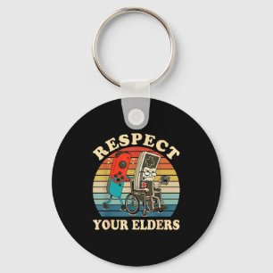 Respect Your Elders Retro Gaming Funny Gamer Contr Key Ring
