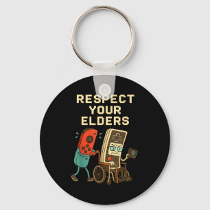 Respect Your Elders Retro Gaming Funny Gamer Contr Key Ring