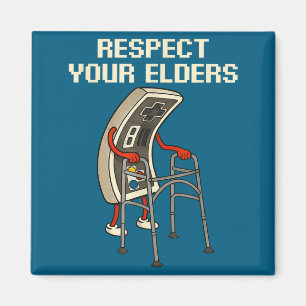 Respect Your Elders Retro Gaming Funny Gamer Contr Magnet