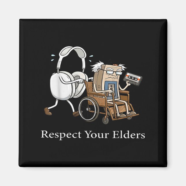 Respect Your Elders Retro Gaming Funny Gamer Contr Magnet (Front)