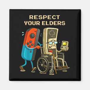 Respect Your Elders Retro Gaming Funny Gamer Contr Magnet