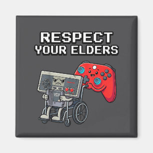 Respect Your Elders Retro Gaming Funny Gamer Contr Magnet