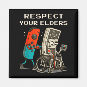 Respect Your Elders Retro Gaming Funny Gamer Contr Magnet