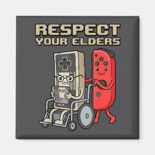 Respect Your Elders Retro Gaming Funny Gamer Contr Magnet