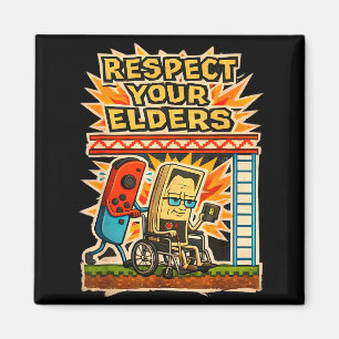 Respect Your Elders Retro Gaming Funny Gamer Contr Magnet