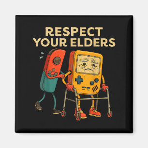 Respect Your Elders Retro Gaming Funny Gamer Contr Magnet