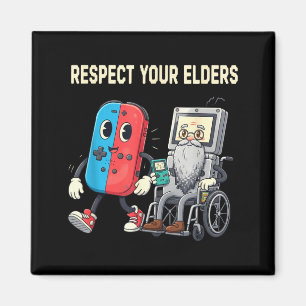 Respect Your Elders Retro Gaming Funny Gamer Contr Magnet