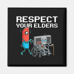 Respect Your Elders Retro Gaming Funny Gamer Contr Magnet