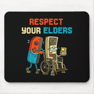 Respect Your Elders Retro Gaming Funny Gamer Contr Mouse Pad