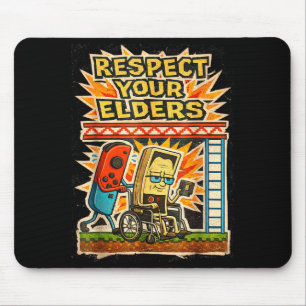 Respect Your Elders Retro Gaming Funny Gamer Contr Mouse Pad