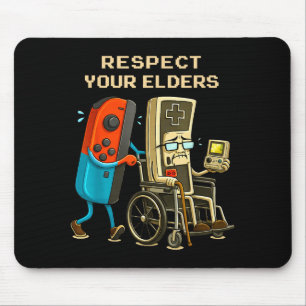Respect Your Elders Retro Gaming Funny Gamer Contr Mouse Pad