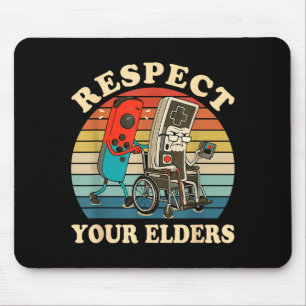 Respect Your Elders Retro Gaming Funny Gamer Contr Mouse Pad