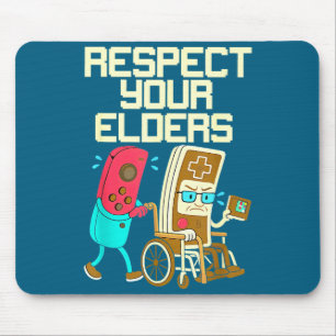 Respect Your Elders Retro Gaming Funny Gamer Contr Mouse Pad
