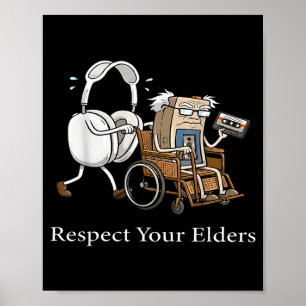 Respect Your Elders Retro Gaming Funny Gamer Contr Poster