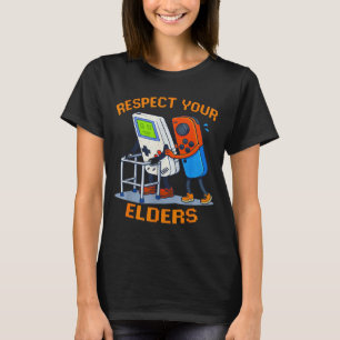 Respect Your Elders Retro Gaming Funny Gamer Contr T-Shirt