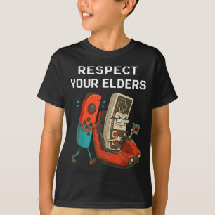 Respect Your Elders Retro Gaming Funny Gamer Contr T-Shirt