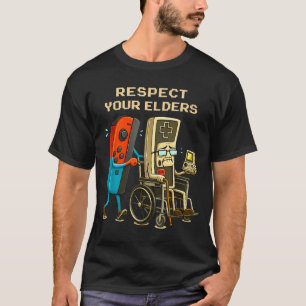 Respect Your Elders Retro Gaming Funny Gamer Contr T-Shirt