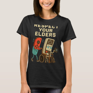 Respect Your Elders Retro Gaming Funny Gamer Contr T-Shirt