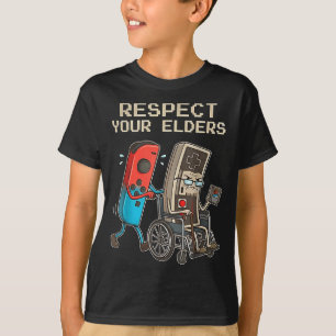 Respect Your Elders Retro Gaming Funny Gamer Contr T-Shirt