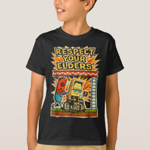 Respect Your Elders Retro Gaming Funny Gamer Contr T-Shirt