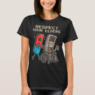 Respect Your Elders Retro Gaming Funny Gamer Contr T-Shirt