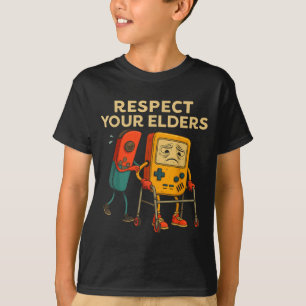 Respect Your Elders Retro Gaming Funny Gamer Contr T-Shirt
