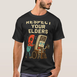 Respect Your Elders Retro Gaming Funny Gamer Contr T-Shirt