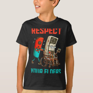 Respect Your Elders Retro Gaming Video Gamer 80s B T-Shirt
