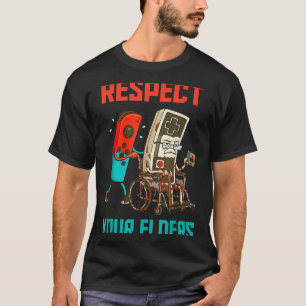 Respect Your Elders Retro Gaming Video Gamer 80s B T-Shirt