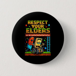 Respect Your Elders Retro Gaming Xel Gamer Control 6 Cm Round Badge