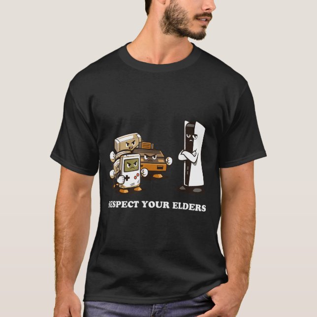 Respect Your Elders T Retro 90s Gaming  T-Shirt (Front)