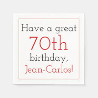 Respectable 70th Birthday Paper Napkins