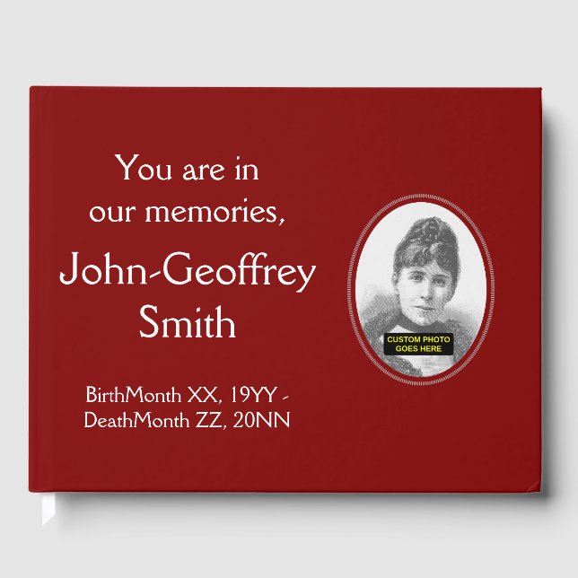 Respectable and Basic Funeral/Memorial Guest Book (Front)