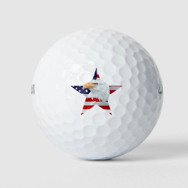 Respectable Eagle, The American Flag, Patriotic Golf Balls (Front)