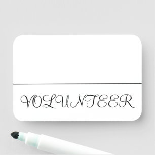Respectable, Elegant "VOLUNTEER" Name Tag