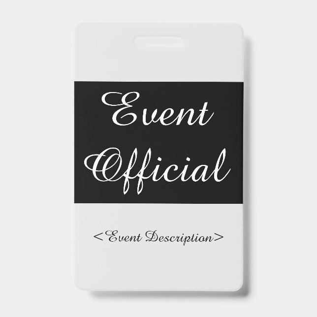 Respectable "Event Official" Badge ID Badge (Front)