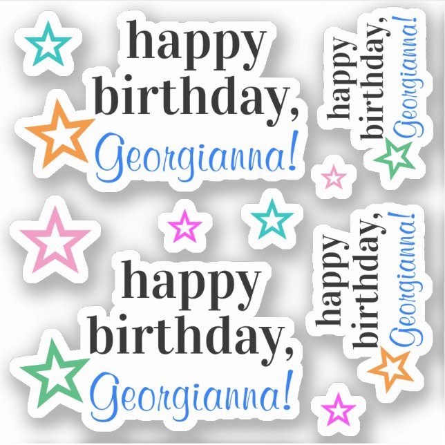 Respectable "happy birthday" + Star Outline Shape (Front)